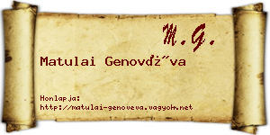 Matulai Genovéva névjegykártya